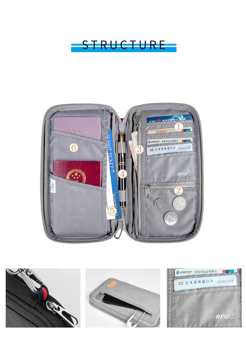 Wiwu Pioneer Passport Pouch - Black - Tashqila Wiwu Pioneer Passport Pouch - Black - Tashqila